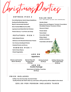 Christmas Parties Menu